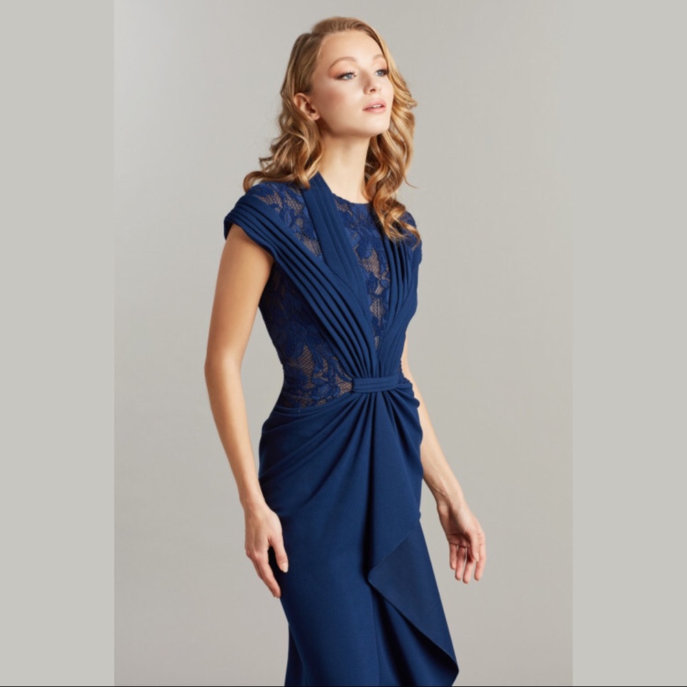 TADASHI SHOJI - EYMEN DRAPED MIDI DRESS - Picture 3 of 3